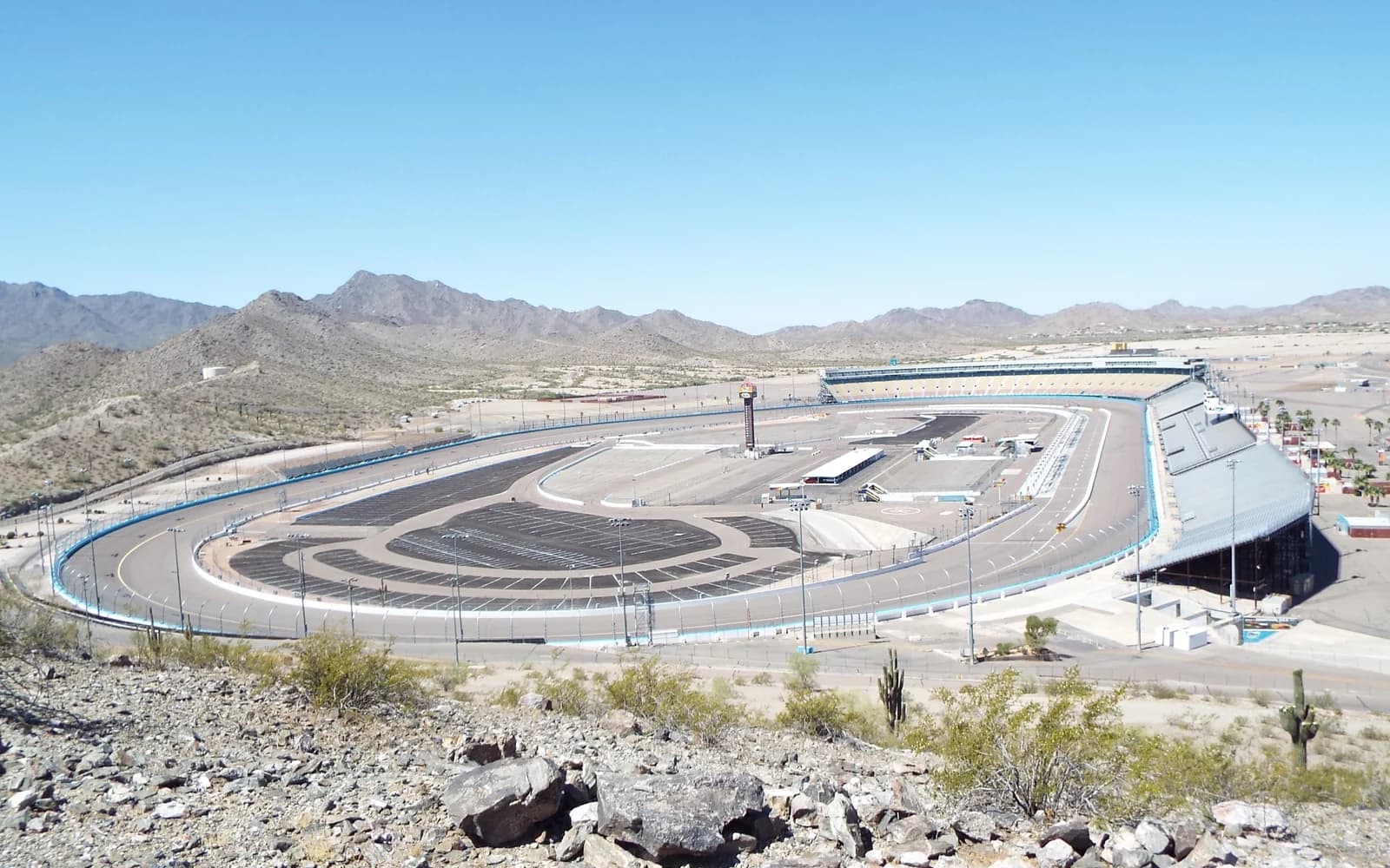 Phoenix Raceway and surrounding mountains in Avondale