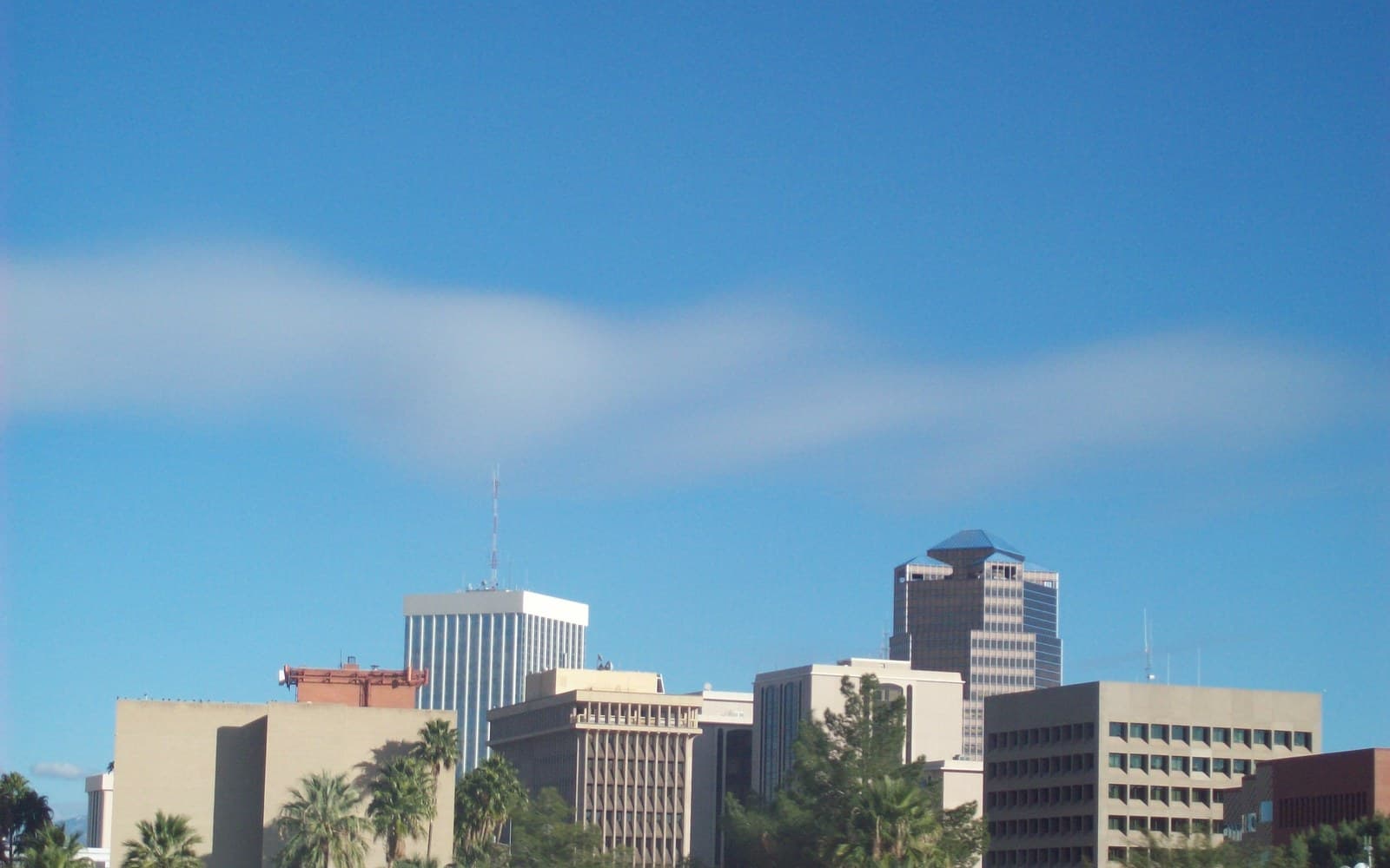 Downtown Tucson skyline under a blue Arizona sky
